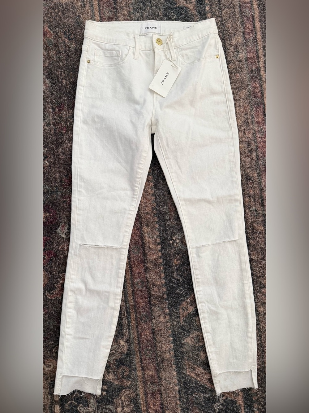 Frame Denim White Skinny Jeans Le Skinny de Jeanne. NWT size 25